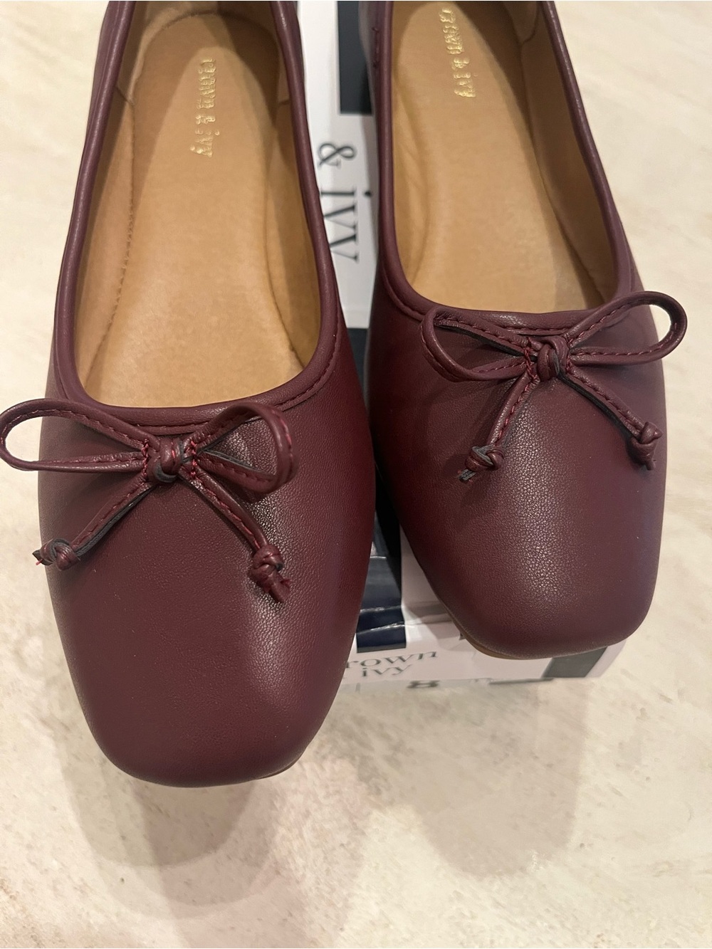 NEW Crown & Ivy Wine Ballet Flats Size 8W - Picture 4 of 5